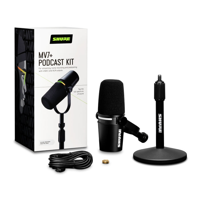 Shure MV7 with Desktop Stand Bundle Black