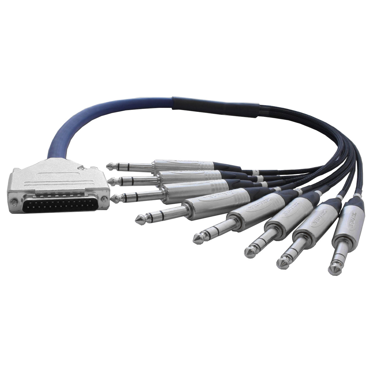 Loom DB25 maschio a 8 connettori jack da 6,35 mm Loom DB25 maschio a 8 connettori jack da 6,35 mm