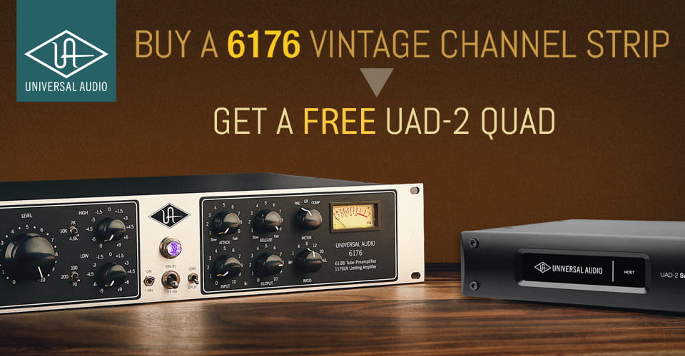 Buy a 6176 Vintage Channel Strip and get a free UAD-2 QUAD Promotional Banner