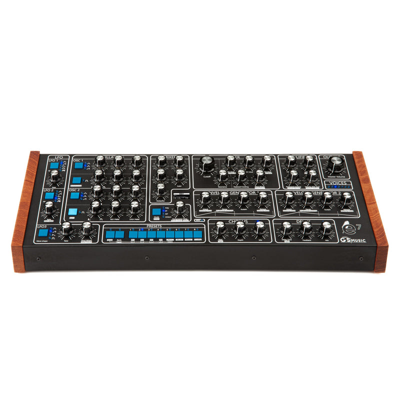 GS Music e7 Polyphonic Analogue Synthesiser-Black/Blue