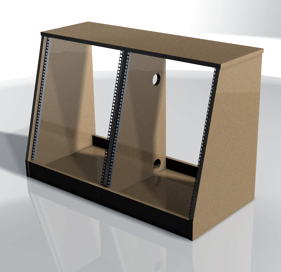 Open Bay Rack Panel StudioRacks 14u Double Bay Angle Faced Rack – KMR Audio