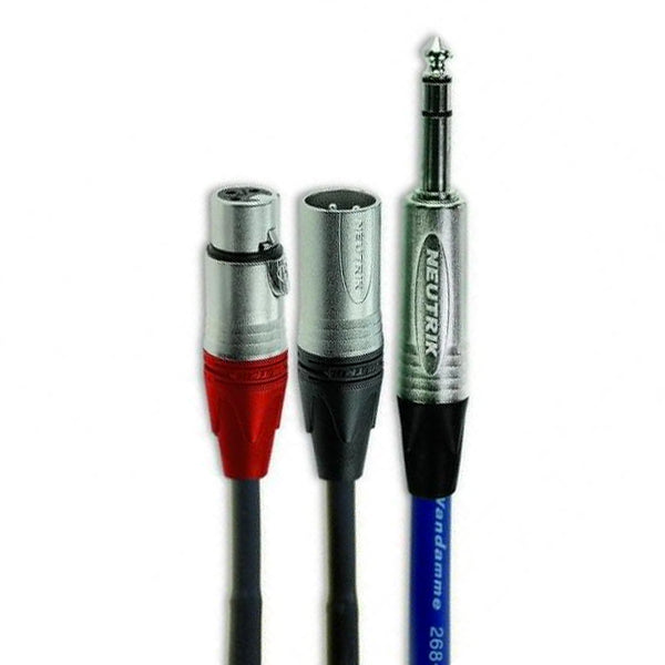 Van Damme Jack to XLR Insert Cable (Tip Send, Ring Return), 3m | KMR Audio